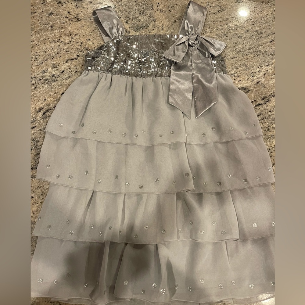 American Girl silver sequin party dress size 7